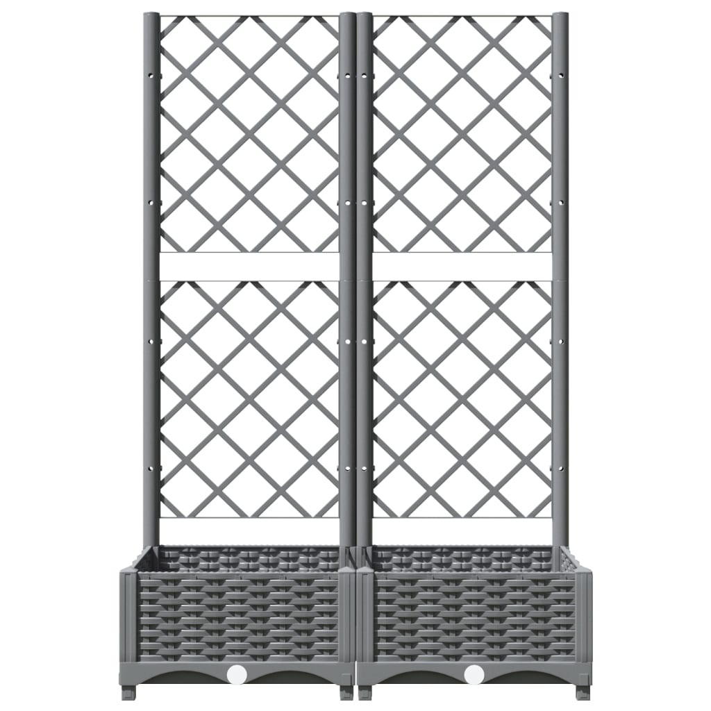 plantekasse med espalier 80x40x121,5 cm PP lysegrå