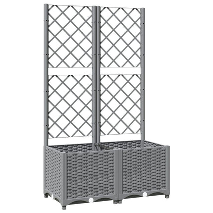 plantekasse med espalier 80x40x136 cm PP lysegrå