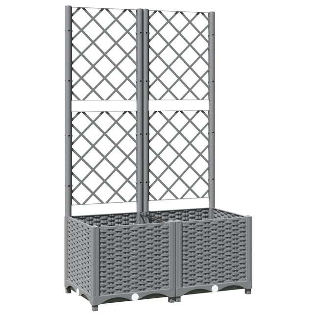 plantekasse med espalier 80x40x136 cm PP lysegrå