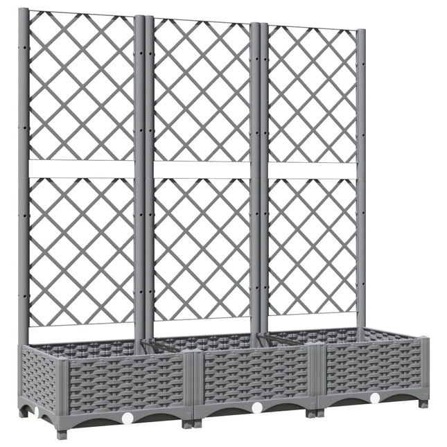 plantekasse med espalier 120x40x121,5 cm PP lysegrå