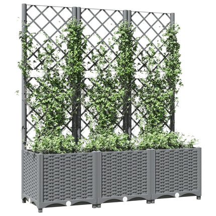 plantekasse med espalier 120x40x136 cm PP lysegrå