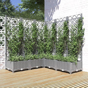 plantekasse med espalier 120x120x121,5 cm PP lysegrå