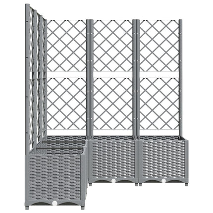 plantekasse med espalier 120x120x136 cm PP lysegrå