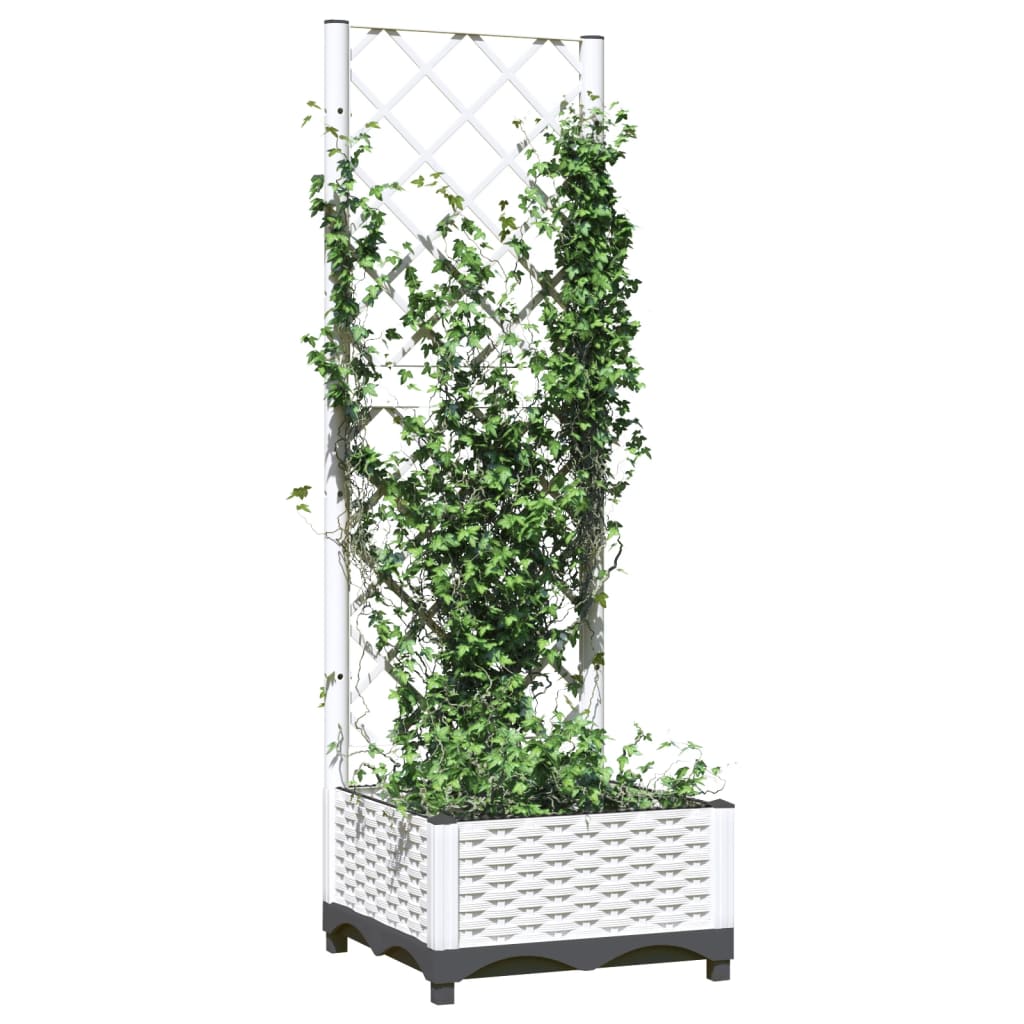 plantekasse med espalier 40x40x121,5 cm PP hvid