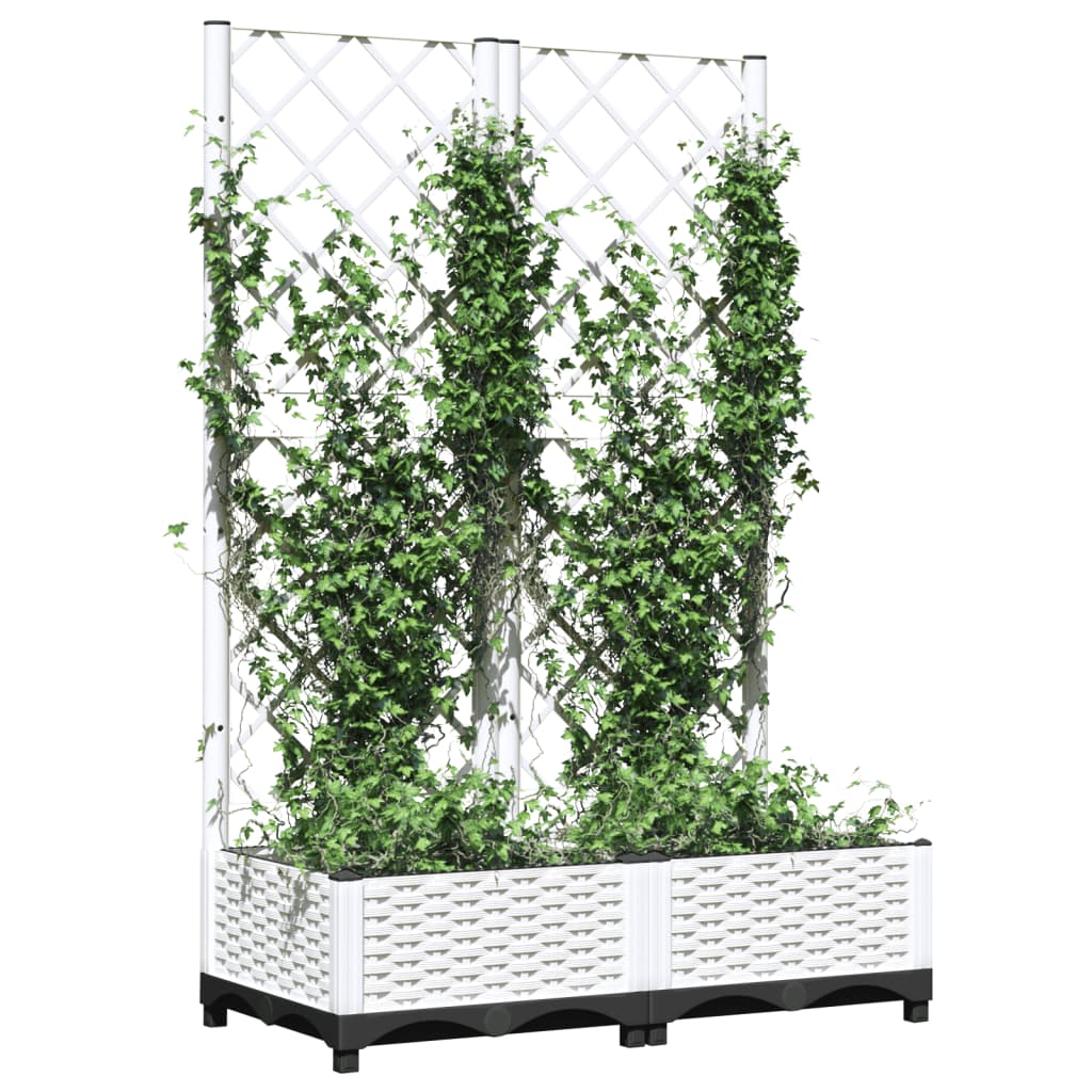 plantekasse med espalier 80x40x121,5 cm PP hvid
