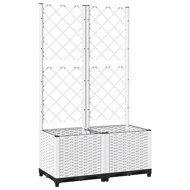 plantekasse med espalier 80x40x136 cm PP hvid