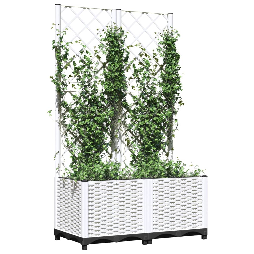 plantekasse med espalier 80x40x136 cm PP hvid