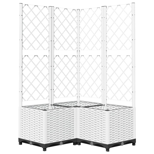 plantekasse med espalier 80x80x136 cm PP hvid