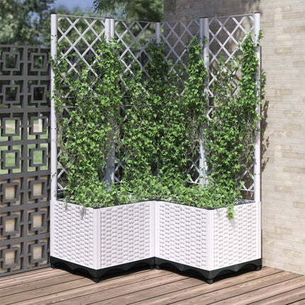 plantekasse med espalier 80x80x136 cm PP hvid