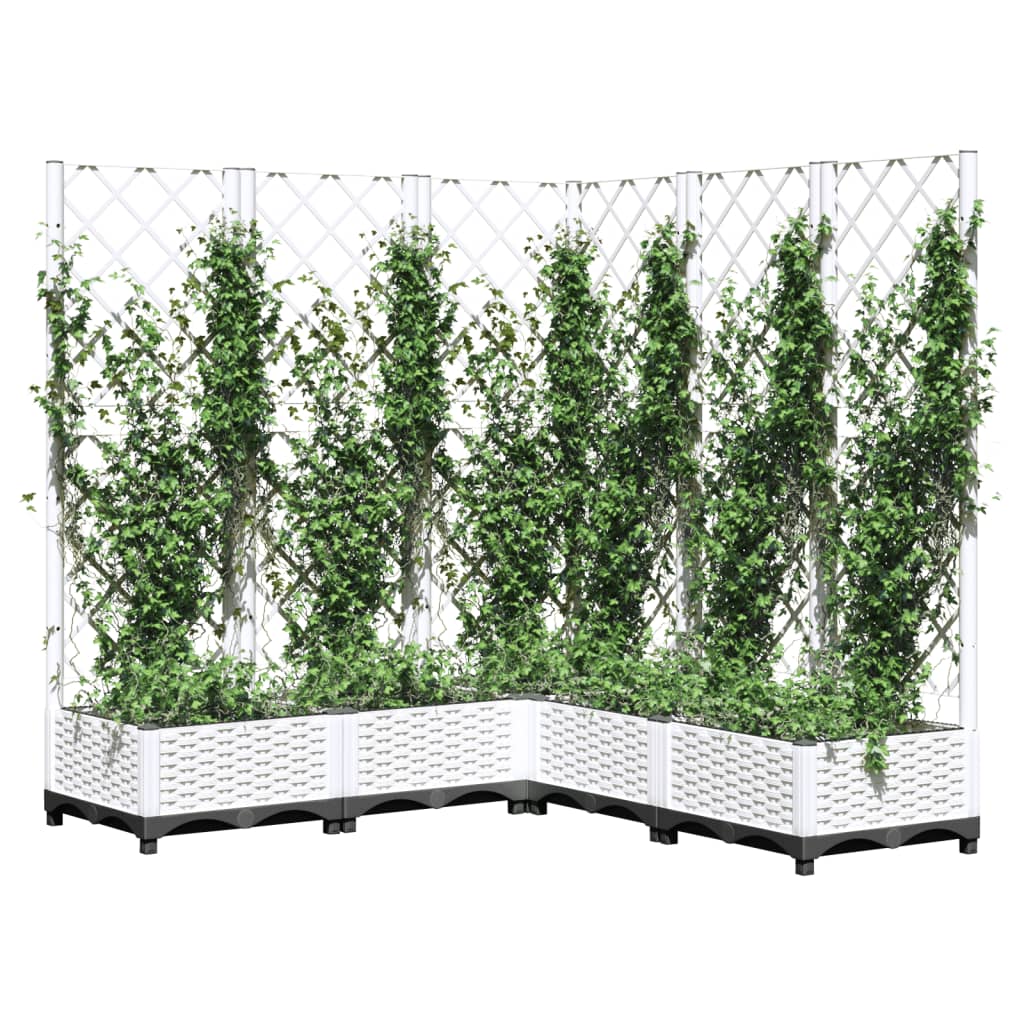 plantekasse med espalier 120x120x121,5 cm PP hvid