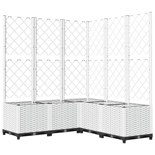 plantekasse med espalier 120x120x136 cm PP hvid