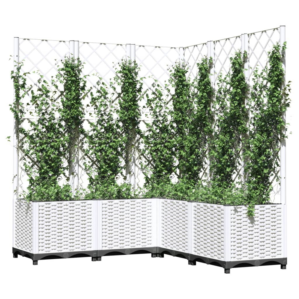 plantekasse med espalier 120x120x136 cm PP hvid