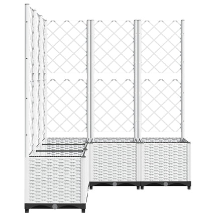 plantekasse med espalier 120x120x136 cm PP hvid