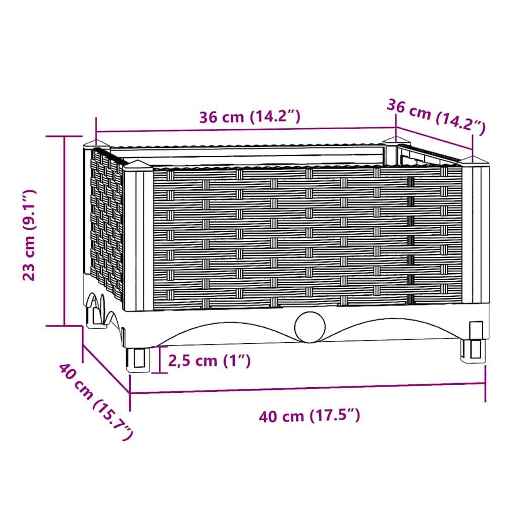 højbed 40x40x23 cm polypropylen