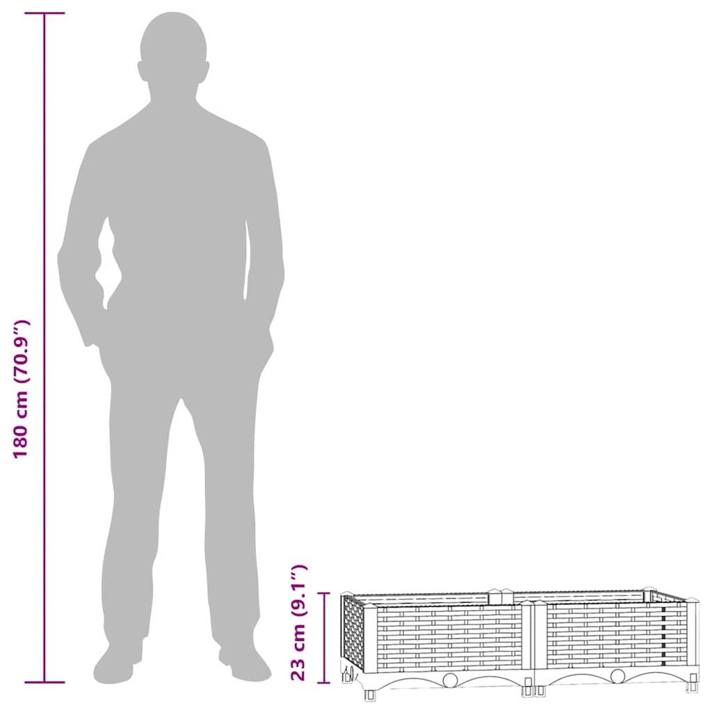 højbed 80x40x23 cm polypropylen