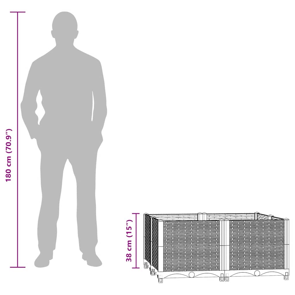 højbed 80x80x38 cm polypropylen