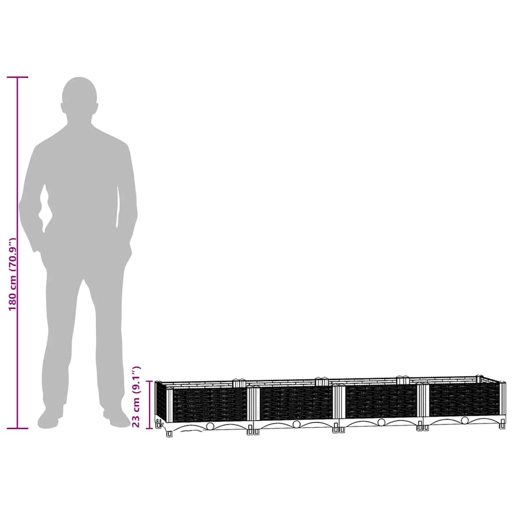 højbed 160x40x23 cm polypropylen