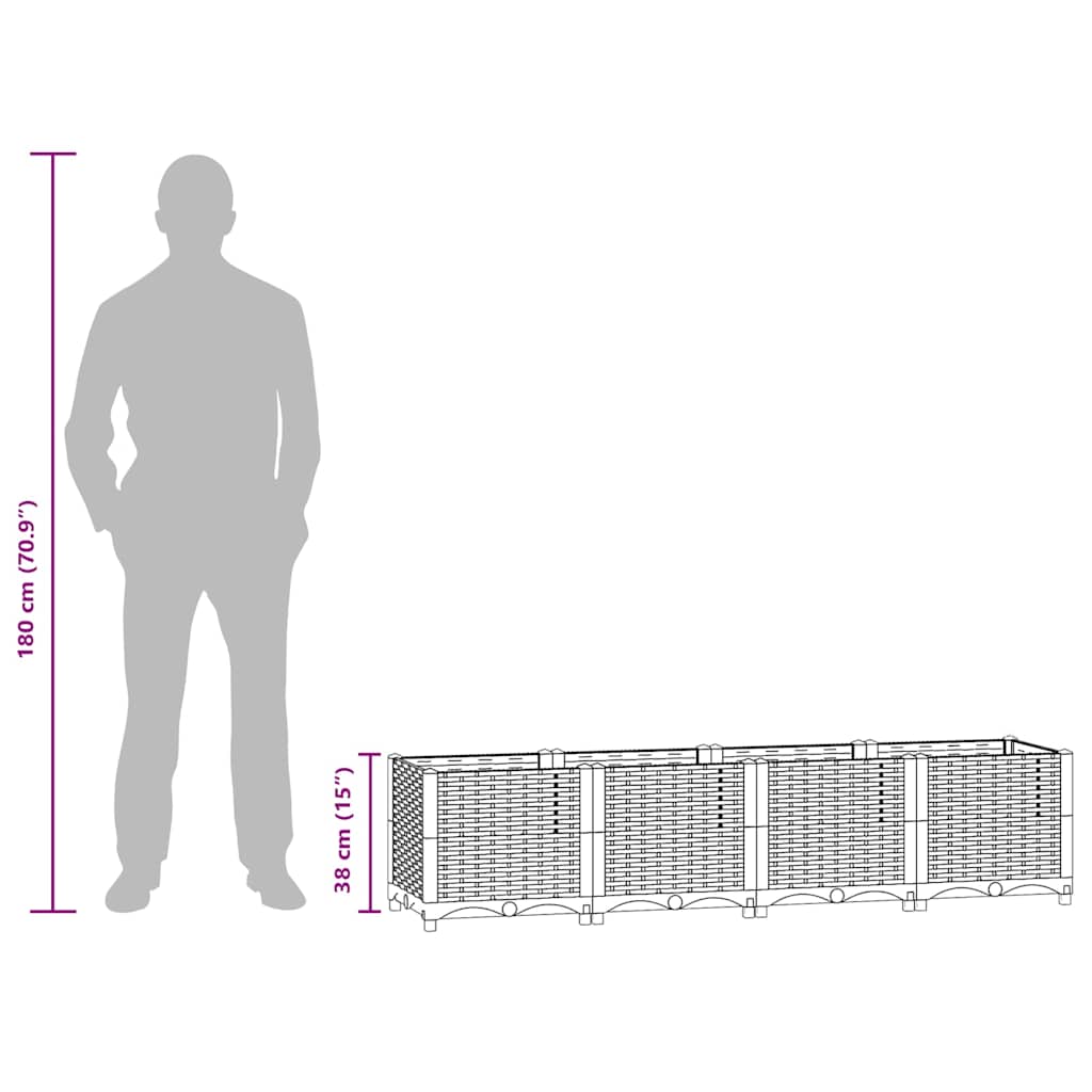 højbed 160x40x38 cm polypropylen