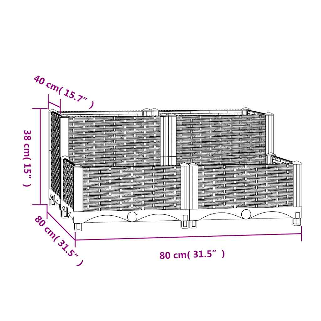 højbed 80x80x38 cm polypropylen