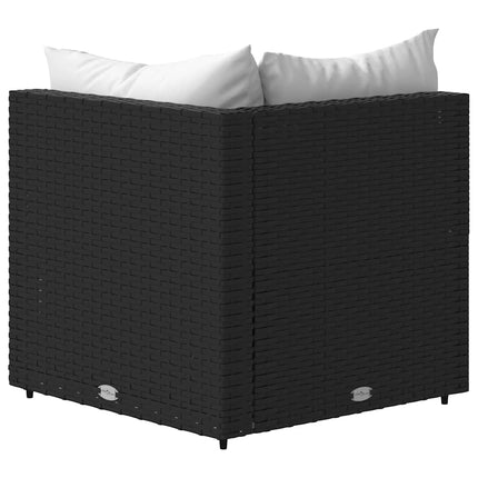 hjørnemoduler til havesofa 2 stk. med hynder polyrattan sort