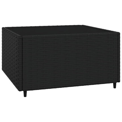 loungesæt til haven 4 dele med hynder polyrattan sort