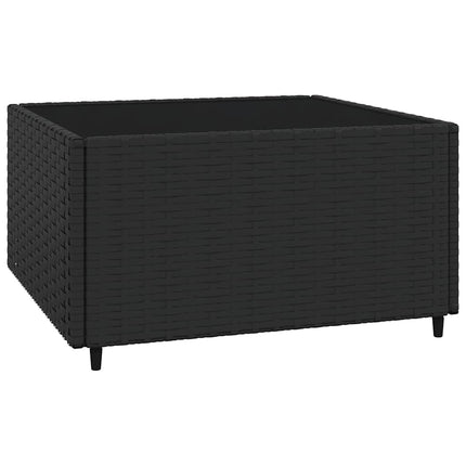 loungesæt til haven 3 dele med hynder polyrattan sort