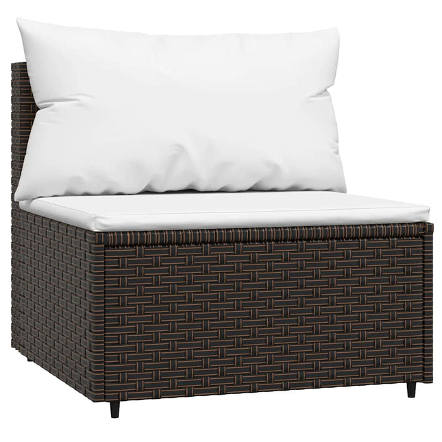 midtermodul til havesofa med hynde polyrattan brun