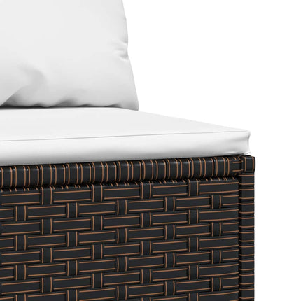 midtermodul til havesofa med hynde polyrattan brun