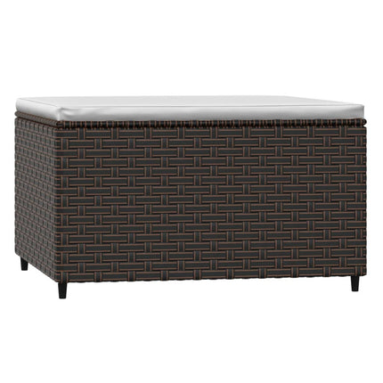 fodskamler til have 2 stk. med hynder polyrattan brun
