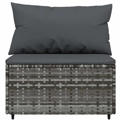 midtermoduler til havesofa 2 stk. med hynder polyrattan grå