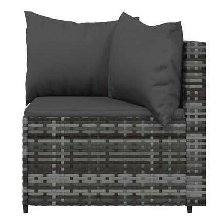 hjørnemoduler til havesofa 2 stk. med hynder polyrattan grå