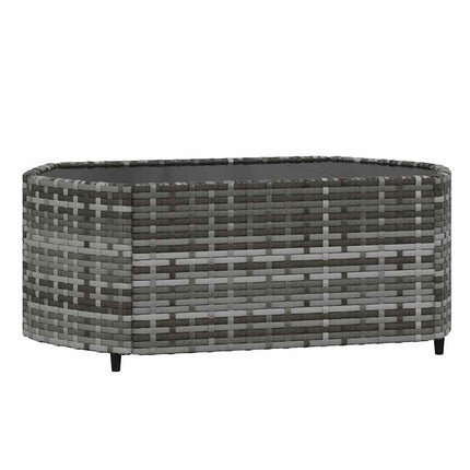 loungesæt til haven 3 dele med hynder polyrattan grå
