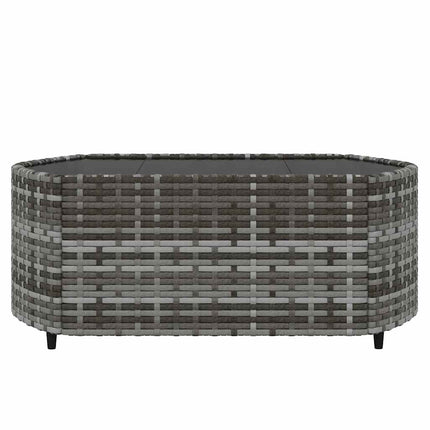 loungesæt til haven 3 dele med hynder polyrattan grå