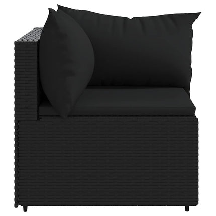 hjørnemoduler til havesofa 2 stk. med hynder polyrattan sort