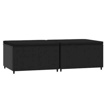 fodskamler til have 2 stk. med hynder polyrattan sort