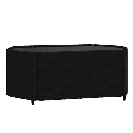 loungesæt til haven 3 dele med hynder polyrattan sort