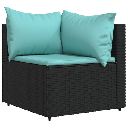 hjørnemoduler til havesofa 2 stk. med hynder polyrattan sort