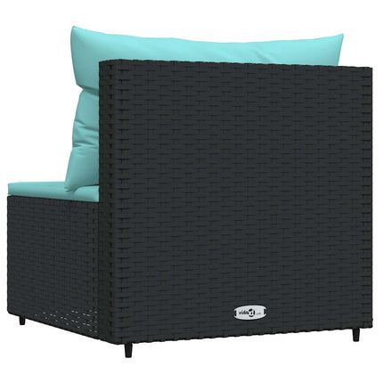midtermodul til havesofa med hynder polyrattan sort