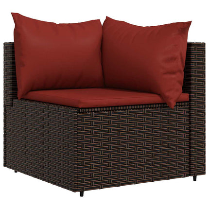 hjørnemoduler til havesofa 2 stk. med hynder polyrattan brun