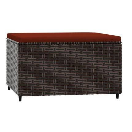 fodskamler til have 2 stk. med hynder polyrattan brun
