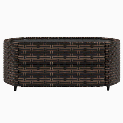 loungesæt til haven 3 dele med hynder polyrattan brun