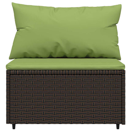 midtermodul til havesofa med hynde polyrattan brun