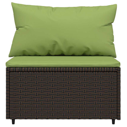 midtermoduler til havesofa 2 stk. med hynder polyrattan brun