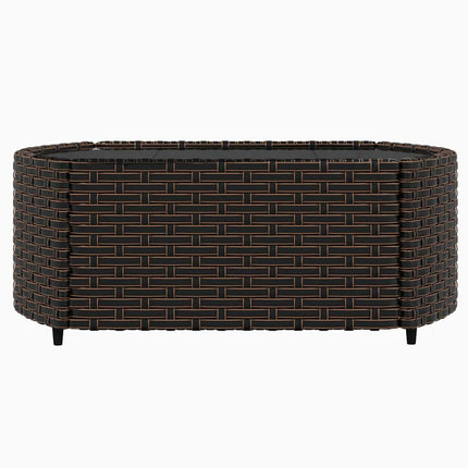 loungesæt til haven 3 dele med hynder polyrattan brun