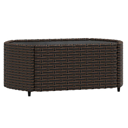 loungesæt til haven 4 dele med hynder polyrattan brun