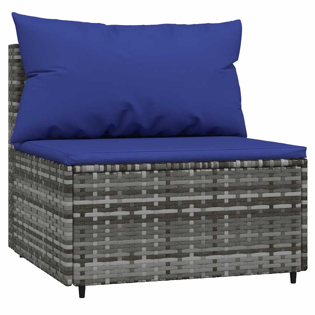 midtermoduler til havesofa 2 stk. med hynder polyrattan grå