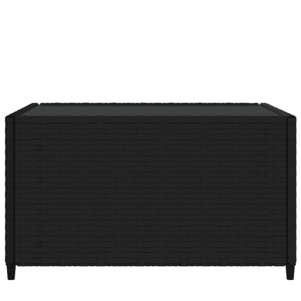 havebord 50x50x30 cm firkantet polyrattan sort