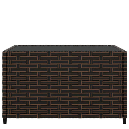 havebord 50x50x30 cm firkantet polyrattan brun