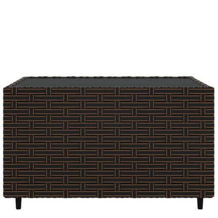havebord 50x50x30 cm firkantet polyrattan brun
