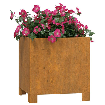 plantekasse med ben 30x30x30 cm cortenstål rustfarvet